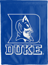 Load image into Gallery viewer, blue duke university double sided house flag hung for man cave decor 
