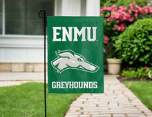 Load image into Gallery viewer, green enmu greyhounds double sided garden flag for yard decor
