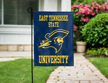 Load image into Gallery viewer, blue etsu buccaneers double sided garden flag for yard decor
