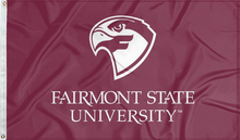 Load image into Gallery viewer, maroon fairmont state university flag for college dorm decor
