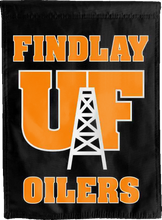 Load image into Gallery viewer, black findlay oilers double sided house flag for man cave decor

