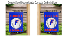 Load image into Gallery viewer, florida baseball logo reading correctly on both sides of garden flag
