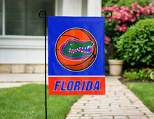 Load image into Gallery viewer, florida basketball garden flag hung outside the driveway for yard decor
