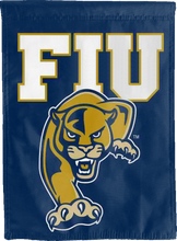Load image into Gallery viewer, blue florida international university panthers double sided house flag for man cave decor
