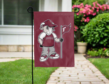 Load image into Gallery viewer, red fordham university double sided garden flag with mascot logo for yard decor
