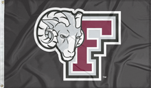 Load image into Gallery viewer, black fordham university rams flag for college dorm decor
