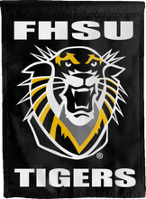 Load image into Gallery viewer, black fort hays state university tigers house flag for man cave decor
