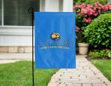 Load image into Gallery viewer, light blue fort lewis college skyhawks double sided garden flag for yard decor
