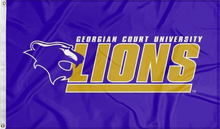 Load image into Gallery viewer, georgian court university lions flag for college dorm decor
