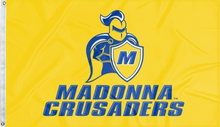 Load image into Gallery viewer, gold madonna university crusaders flag for college dorm decor
