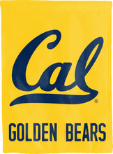 Load image into Gallery viewer, gold uc berkeley double sided house flag for man cave decor
