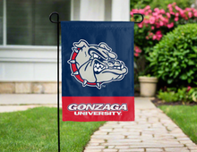 Load image into Gallery viewer, gonzaga university bulldogs garden flag hung in front of a house for yard decor

