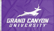 Load image into Gallery viewer, purple grand canyon university lopers flag for college dorm decor
