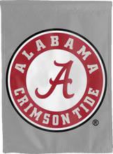 Load image into Gallery viewer, grey alabama crimson tide double sided house flag for college dorm decor
