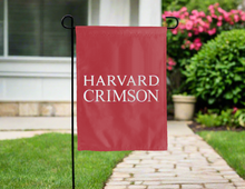 Load image into Gallery viewer, red harvard crimson double sided garden flag for yard decor
