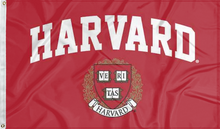 Load image into Gallery viewer, red harvard university flag for college dorm decor
