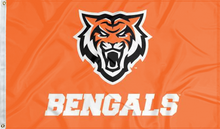 Load image into Gallery viewer, orange idaho state bengals flag for college dorm decor
