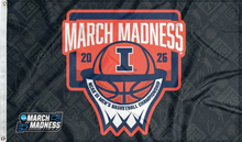 Load image into Gallery viewer, illinois basketball march madness 2026 flag for college dorm decor
