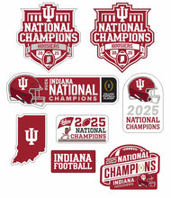 Load image into Gallery viewer, Indiana College Football Champions 8 pack Vinyl Decals for sticker decor
