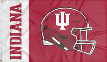 Load image into Gallery viewer, red and white indiana hoosiers football 3x5 flag for college dorm decor
