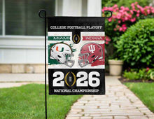 Load image into Gallery viewer, indiana vs miami CFP championship 2026 garden flag for yard decor
