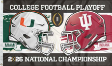 Load image into Gallery viewer, indiana vs miami college football player 2026 national championship flag for college dorm decor
