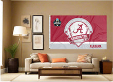 Load image into Gallery viewer, indoor display of alabama baseball college world series 2026 flag for man cave decor
