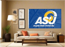 Load image into Gallery viewer, indoor display of angelo state university flag for man cave decor
