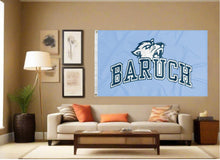 Load image into Gallery viewer, indoor display of baruch college 3x5 flag for man cave decor
