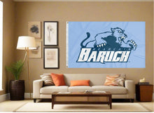 Load image into Gallery viewer, indoor display of baruch college bearcats 3x5 flag for man cave decor
