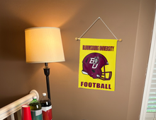 Load image into Gallery viewer, bloomsburg university football garden flag inside of a college dorm for decor
