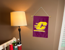 Load image into Gallery viewer, central michigan university garden flag with c logo for college dorm decor
