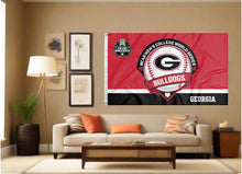 Load image into Gallery viewer, indoor display of georgia college world series 2026 flag for man cave decor
