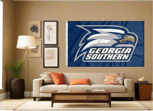 Load image into Gallery viewer, indoor display of georgia southern eagles flag for man cave decor
