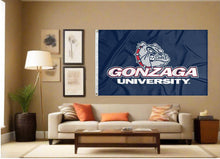 Load image into Gallery viewer, indoor display of gonzaga university flag for man cave decor
