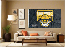 Load image into Gallery viewer, indoor display of idaho basketball march madness 2026 flag for man cave decor
