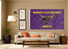 Load image into Gallery viewer, indoor display of minnesota state university mankato flag for man cave decor
