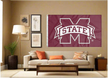Load image into Gallery viewer, indoor display of mississippi state university 3x5 flag for man cave decor
