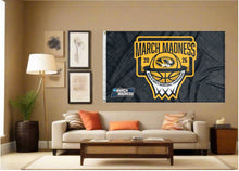 Load image into Gallery viewer, indoor display of missouri basketball march madness 2026 flag for man cave decor
