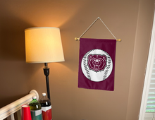 Load image into Gallery viewer, missouri state baseball garden flag hung indoors for college dorm decor
