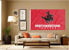 Load image into Gallery viewer, indoor display of northwestern oklahoma state university rangers flag for man cave decor
