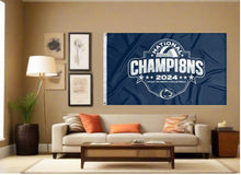 Load image into Gallery viewer, indoor display of Penn State NCAA Women's Volleyball Championship 2024 Champions 3x5 Flag for man cave decor
