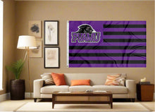 Load image into Gallery viewer, indoor display of pvamu panthers national flag for man cave decor
