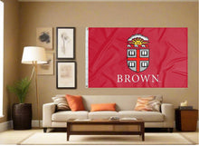 Load image into Gallery viewer, indoor display of red brown university flag for man cave decor
