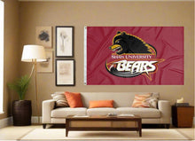 Load image into Gallery viewer, indoor display of shaw university bears flag for man cave decor
