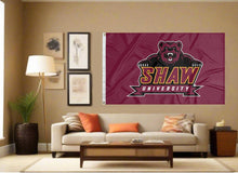Load image into Gallery viewer, indoor display of shaw university flag for man cave decor
