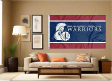 Load image into Gallery viewer, indoor display of texas a&amp;m university central texas warriors flag for man cave decor
