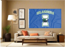 Load image into Gallery viewer, indoor display of texas A&amp;M corpus christi islanders flag for man cave decor
