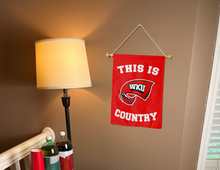 Load image into Gallery viewer, this is wku country garden flag hung inside for college dorm decor
