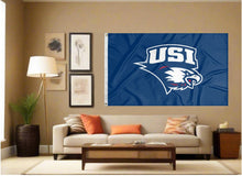 Load image into Gallery viewer, indoor display of blue usi screaming eagles flag for man cave decor
